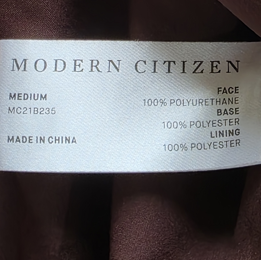 Modern Citizen Faux Leather Faux Wrap Mini Skirt Brown Size M - Picture 3 of 5